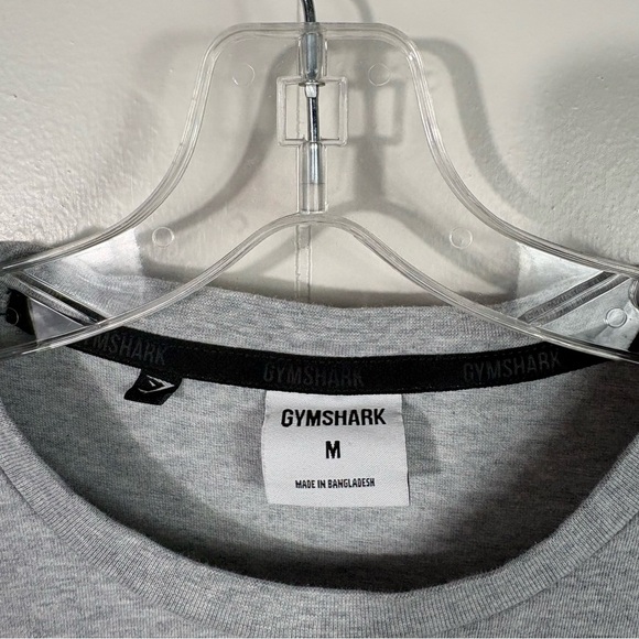 Gymshark Men's Gray Embroidered Logo Short Sleeve Cotton T-Shirt Athletic Gym M - Picture 3 of 4